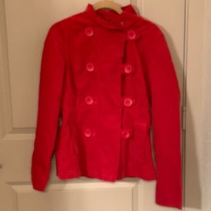 Red corduroy coat